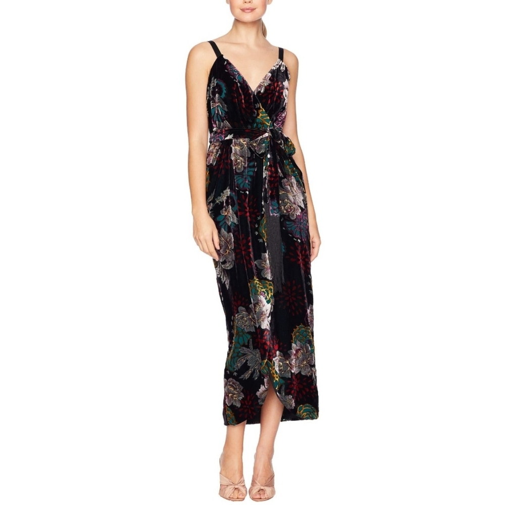 🔥LAUNDRY by Shelli Segal Velvet Spaghetti Straps Formal Dress